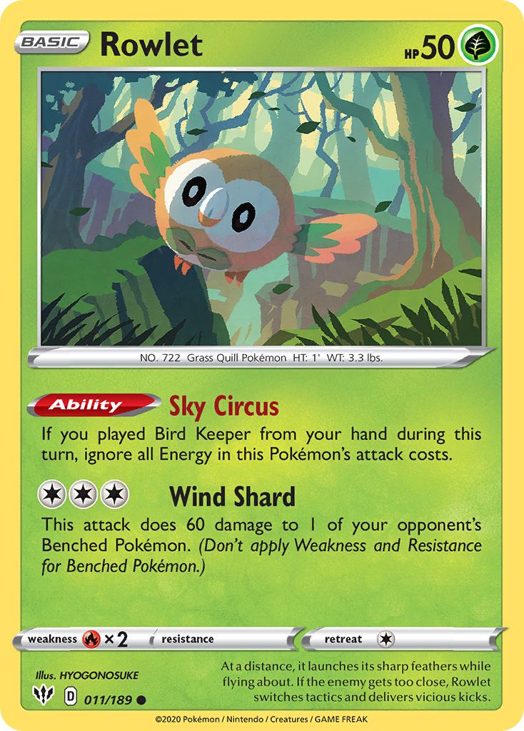 Rowlet (011/189) [Sword & Shield: Darkness Ablaze] | Tables and Towers