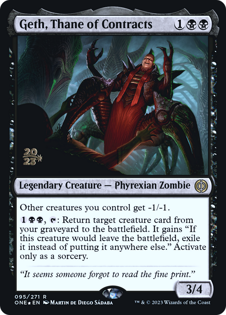 Geth, Thane of Contracts [Phyrexia: All Will Be One Prerelease Promos] | Tables and Towers