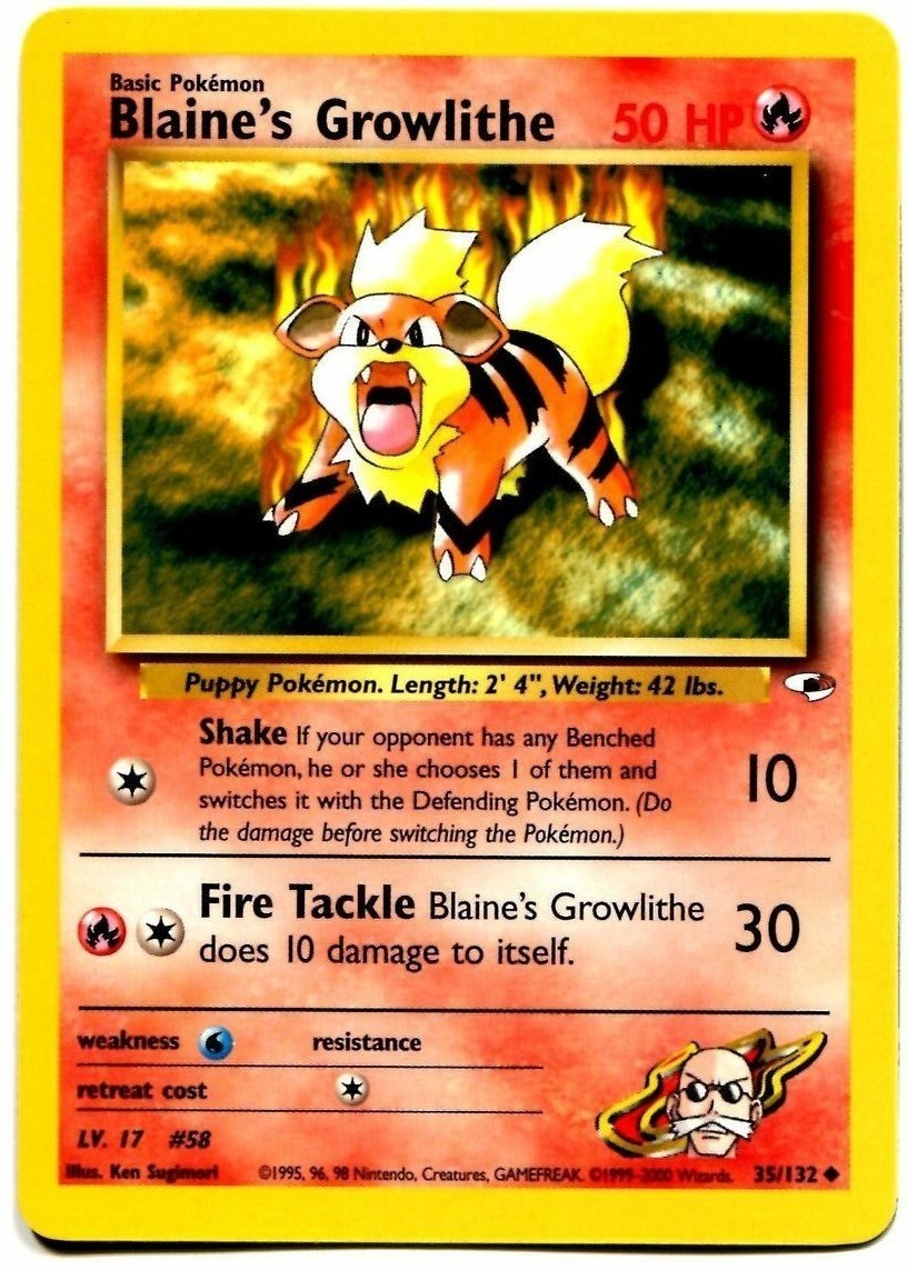 Blaine's Growlithe (35/132) [Gym Heroes Unlimited] | Tables and Towers