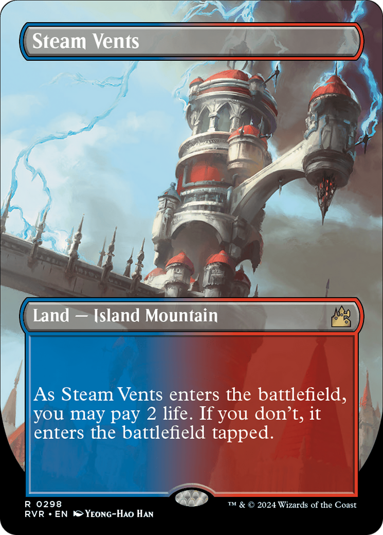 Steam Vents (Borderless) [Ravnica Remastered] | Tables and Towers