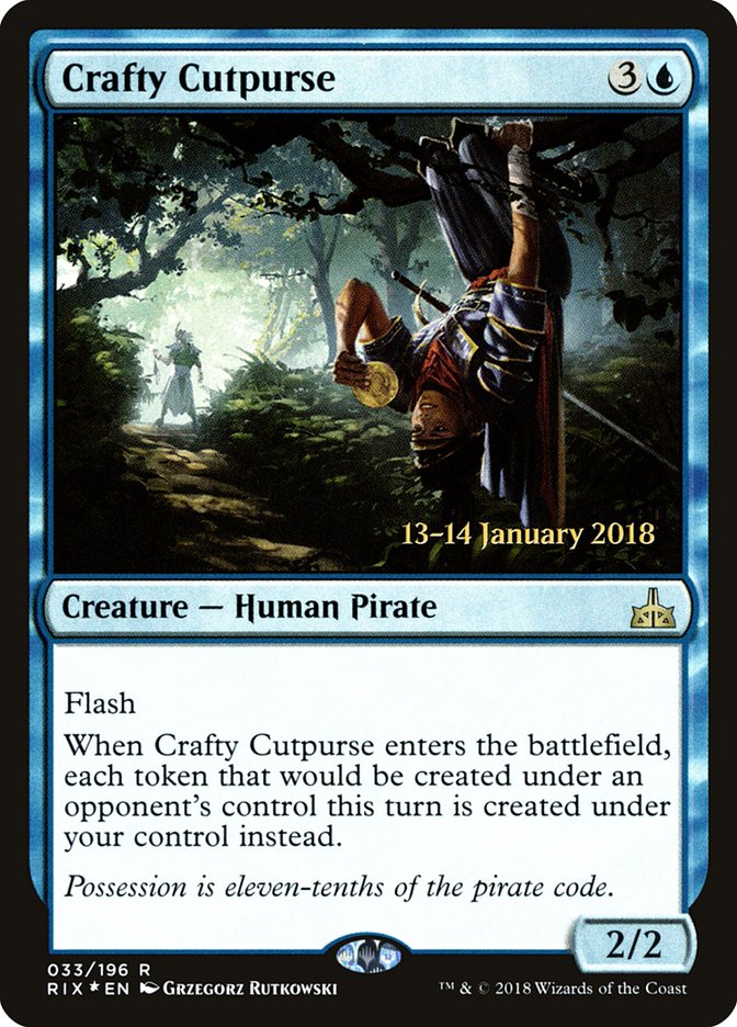 Crafty Cutpurse [Rivals of Ixalan Prerelease Promos] | Tables and Towers