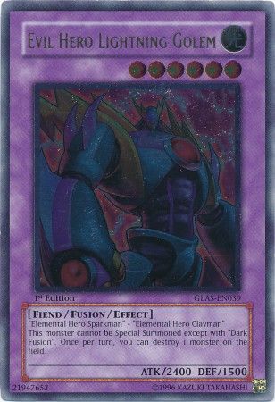 Evil Hero Lightning Golem [GLAS-EN039] Ultimate Rare | Tables and Towers