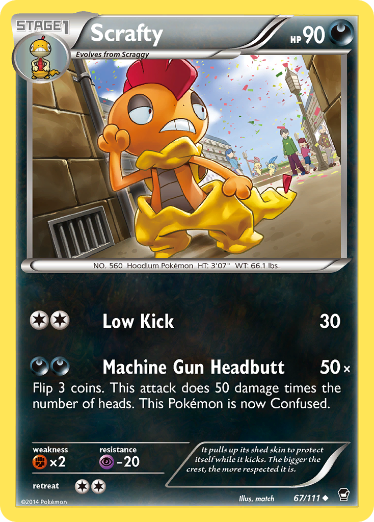 Scrafty (67/111) [XY: Furious Fists] | Tables and Towers