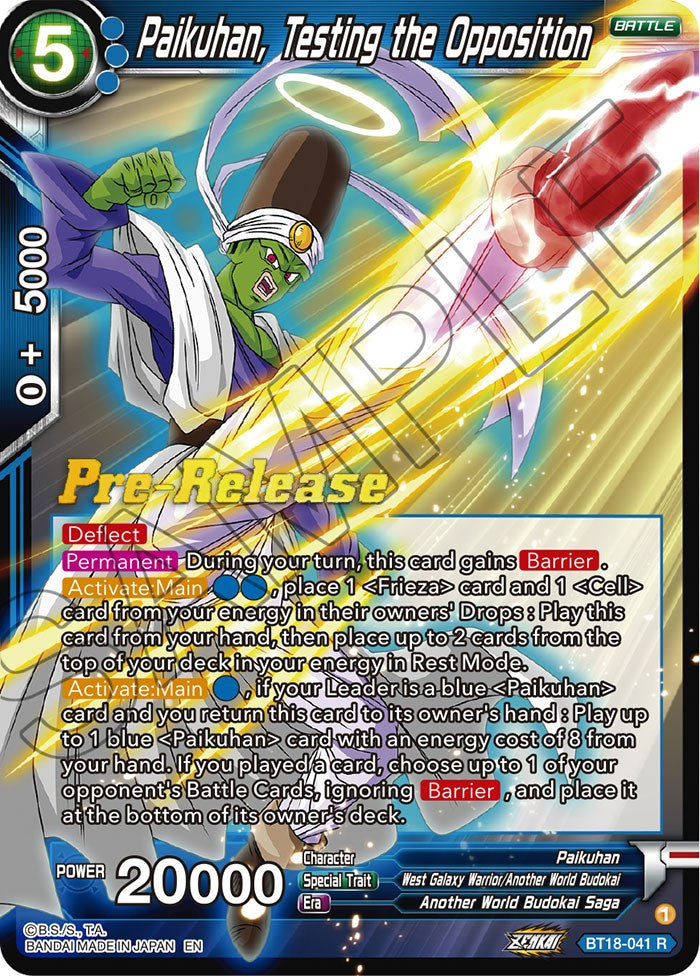 Paikuhan, Testing the Opposition (BT18-041) [Dawn of the Z-Legends Prerelease Promos] | Tables and Towers