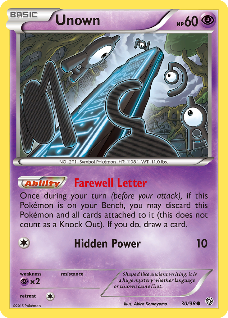 Unown (30/98) [XY: Ancient Origins] | Tables and Towers