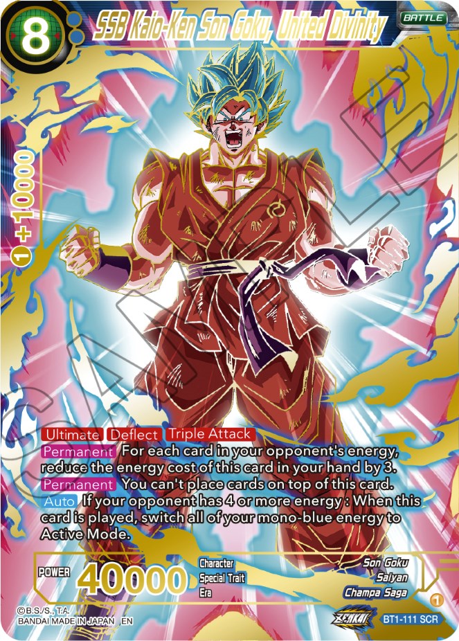 SSB Kaio-Ken Son Goku, United Divinity (BT1-111) [Dawn of the Z-Legends] | Tables and Towers