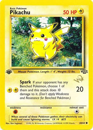 Pikachu (60/64) (W Stamped Promo) [Jungle 1st Edition] | Tables and Towers