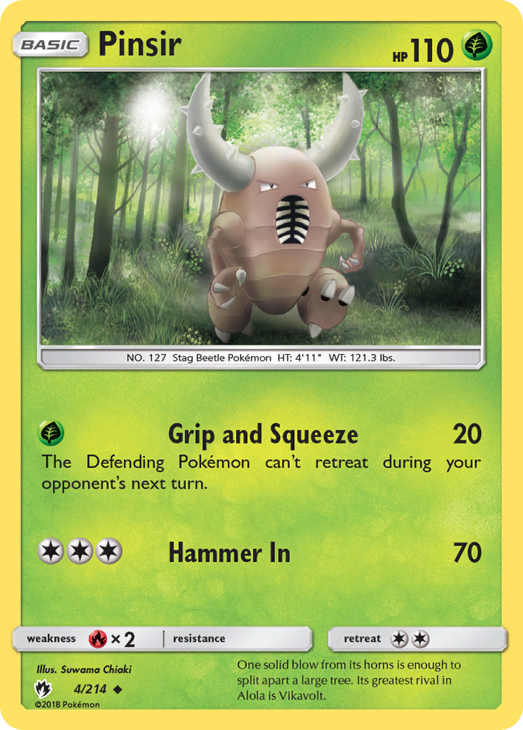 Pinsir (4/214) [Sun & Moon: Lost Thunder] | Tables and Towers