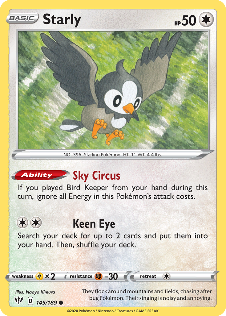 Starly (145/189) [Sword & Shield: Darkness Ablaze] | Tables and Towers