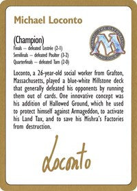 1996 Michael Loconto Biography Card [World Championship Decks] | Tables and Towers