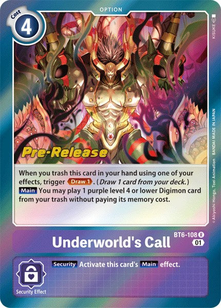 Underworld's Call [BT6-108] [Double Diamond Pre-Release Cards] | Tables and Towers