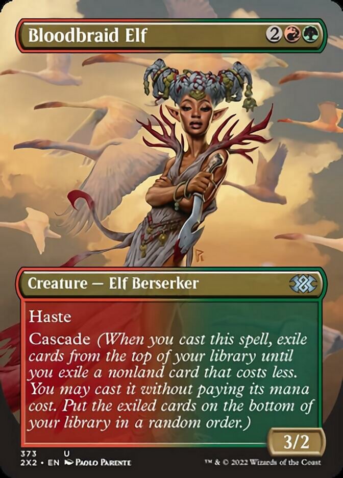 Bloodbraid Elf (Borderless Alternate Art) [Double Masters 2022] | Tables and Towers