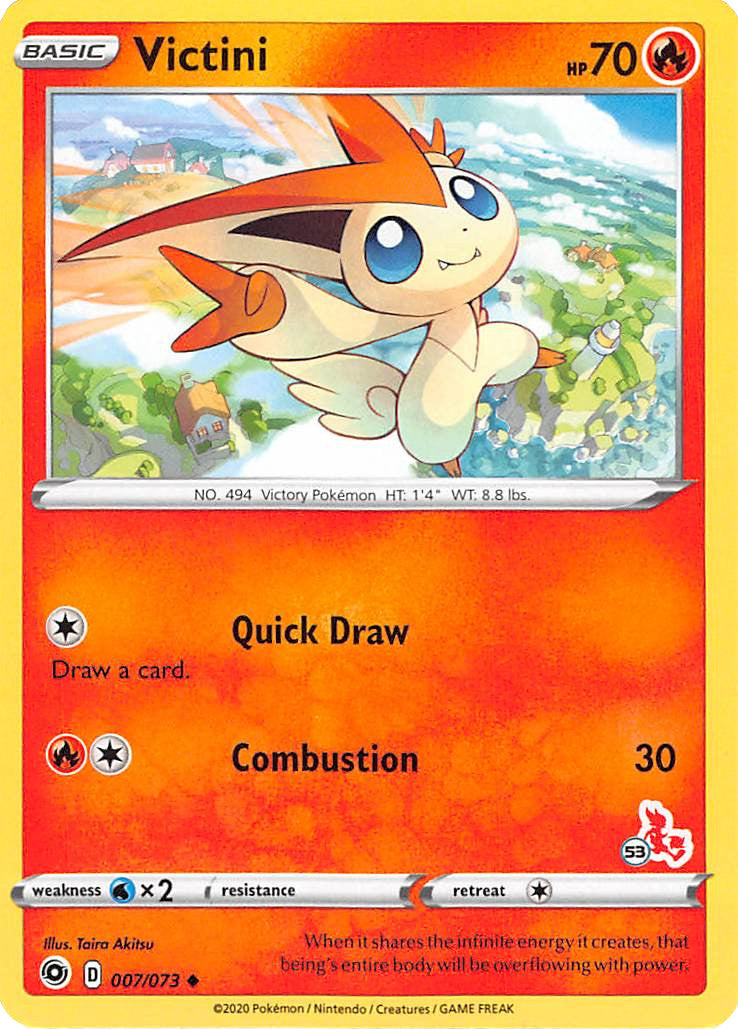 Victini (007/073) (Cinderace Stamp #53) [Battle Academy 2022] | Tables and Towers