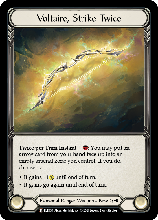 Voltaire, Strike Twice [U-ELE034] (Tales of Aria Unlimited)  Unlimited Rainbow Foil | Tables and Towers