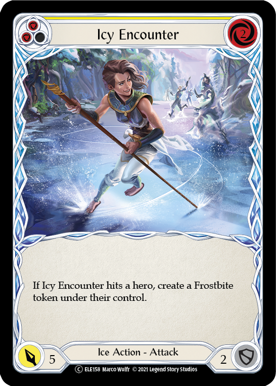 Icy Encounter (Yellow) [U-ELE158] (Tales of Aria Unlimited)  Unlimited Rainbow Foil | Tables and Towers