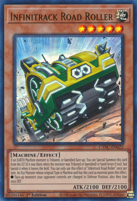 Infinitrack Road Roller [CYAC-EN022] Ultra Rare | Tables and Towers