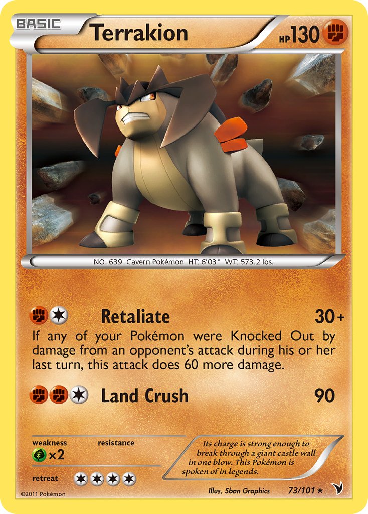 Terrakion (73/101) (Cosmos Holo) (Blister Exclusive) [Black & White: Noble Victories] | Tables and Towers