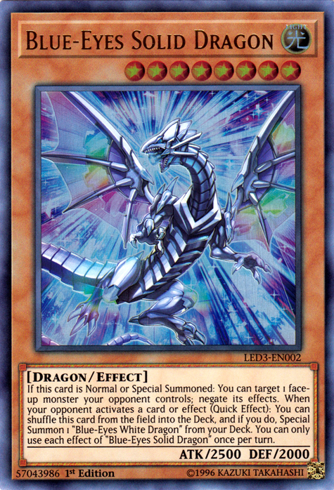 Blue-Eyes Solid Dragon [LED3-EN002] Ultra Rare | Tables and Towers