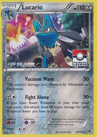 Lucario (63/124) (League Promo 2nd Place) [XY: Fates Collide] | Tables and Towers