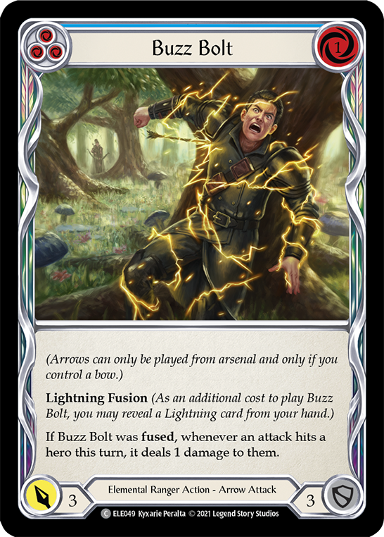 Buzz Bolt (Blue) [ELE049] (Tales of Aria)  1st Edition Rainbow Foil | Tables and Towers