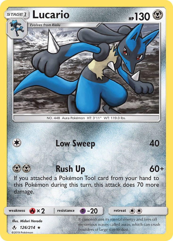 Lucario (126/214) (Theme Deck Exclusive) [Sun & Moon: Unbroken Bonds] | Tables and Towers