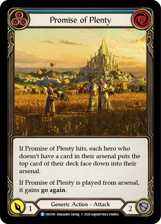 Promise of Plenty (Blue) [CRU185] (Crucible of War)  1st Edition Rainbow Foil | Tables and Towers