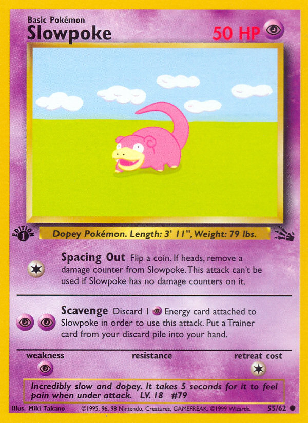 Slowpoke (55/62) [Fossil 1st Edition] | Tables and Towers