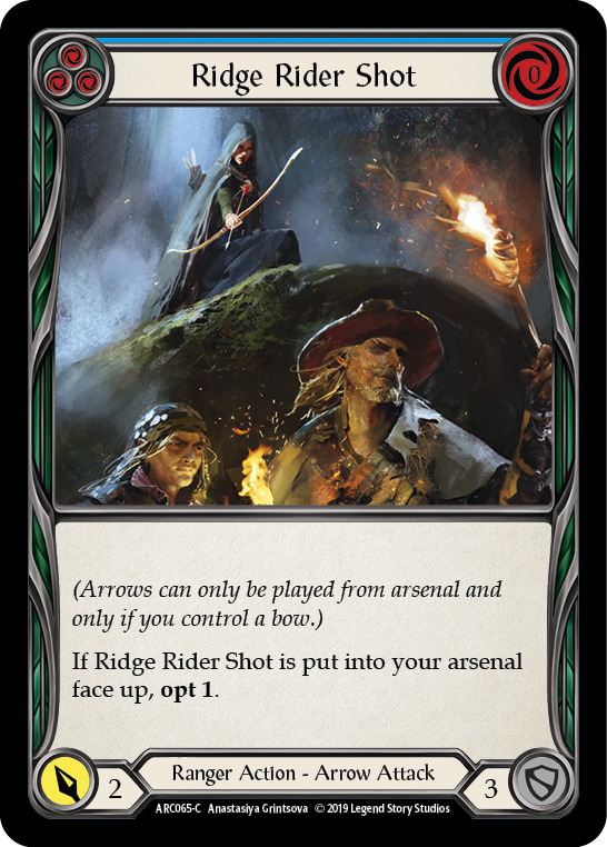 Ridge Rider Shot (Blue) [ARC065-C] (Arcane Rising)  1st Edition Rainbow Foil | Tables and Towers