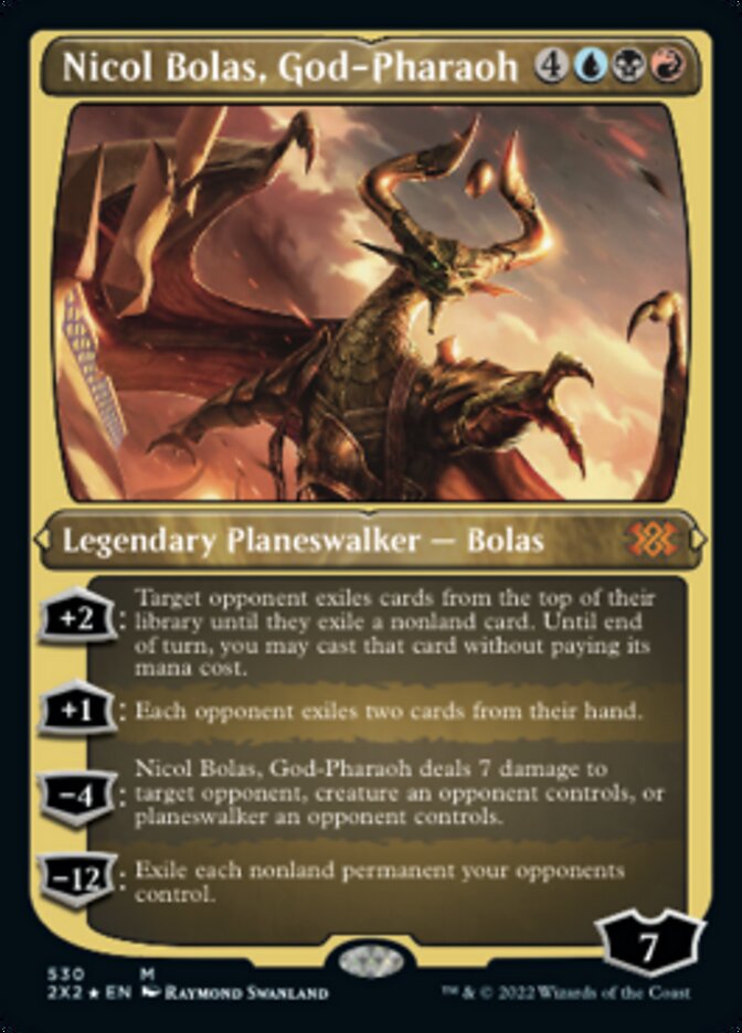 Nicol Bolas, God-Pharaoh (Foil Etched) [Double Masters 2022] | Tables and Towers