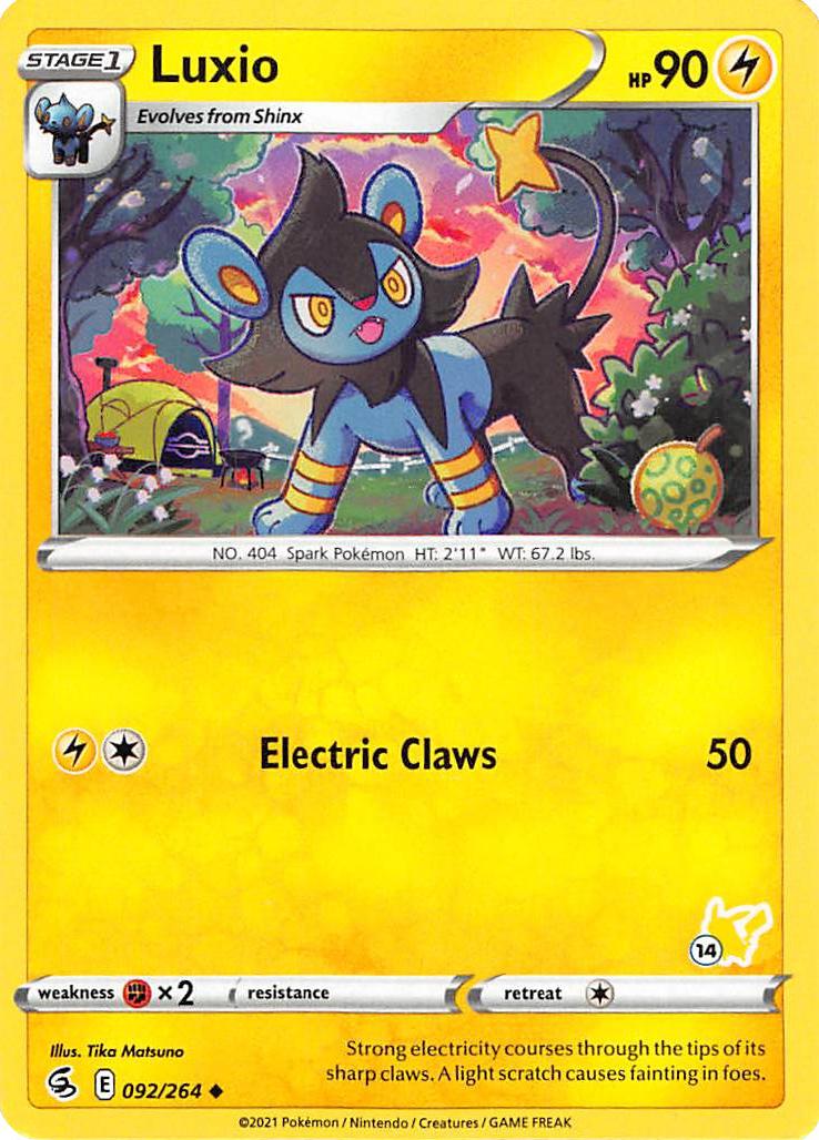 Luxio (092/264) (Pikachu Stamp #14) [Battle Academy 2022] | Tables and Towers