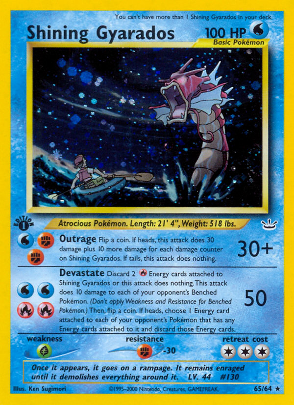 Shining Gyarados (65/64) [Neo Revelation 1st Edition] | Tables and Towers