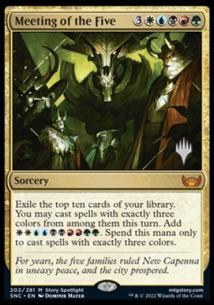 Meeting of the Five (Promo Pack) [Streets of New Capenna Promos] | Tables and Towers