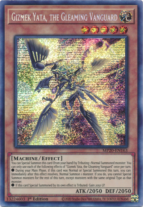 Gizmek Yata, the Gleaming Vanguard [MP20-EN163] Prismatic Secret Rare | Tables and Towers