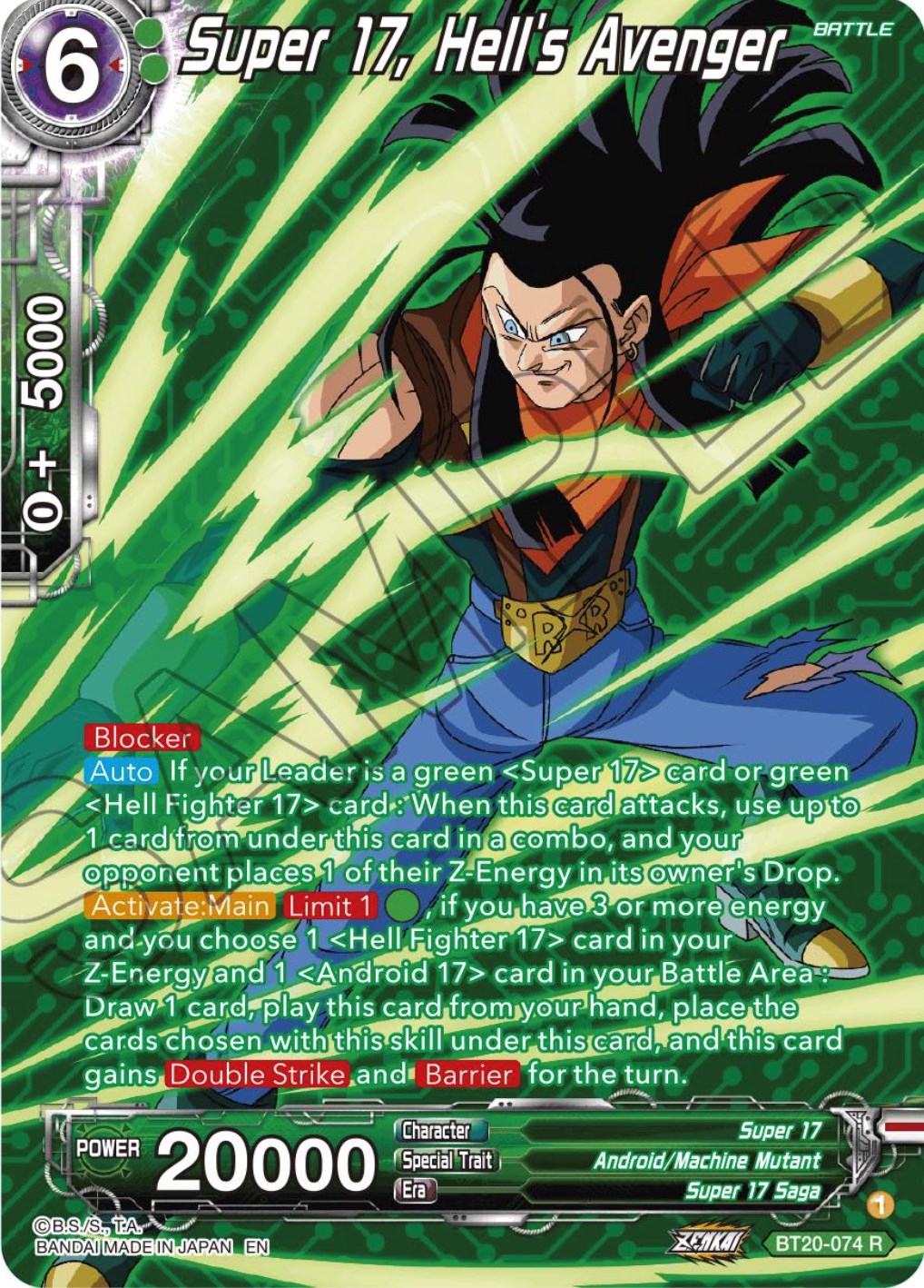 Super 17, Hell's Avenger (Silver Foil) (BT20-074) [Power Absorbed] | Tables and Towers