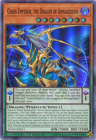 Chaos Emperor, the Dragon of Armageddon [YCSW-EN011] Super Rare | Tables and Towers