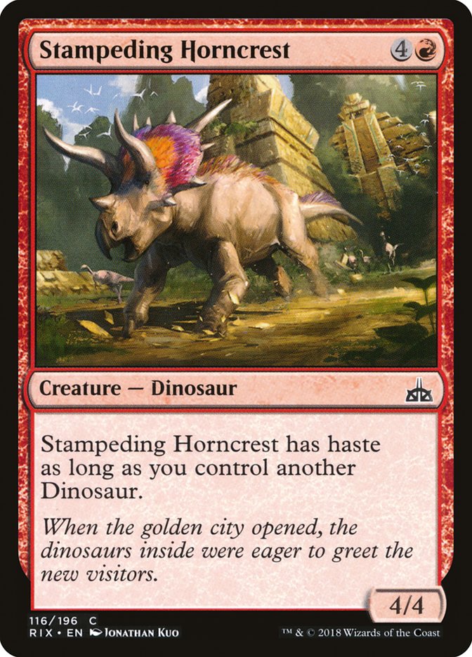 Stampeding Horncrest [Rivals of Ixalan] | Tables and Towers