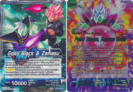 Goku Black & Zamasu // Fused Zamasu, Supreme Strike (BT7-026_PR) [Assault of the Saiyans Prerelease Promos] | Tables and Towers