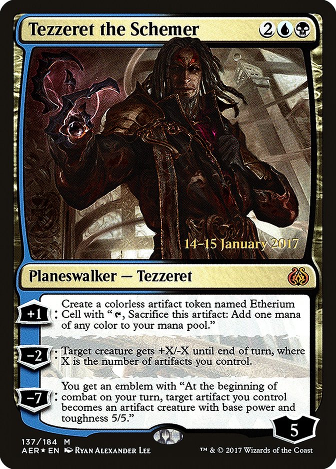 Tezzeret the Schemer [Aether Revolt Prerelease Promos] | Tables and Towers