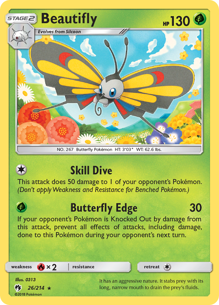 Beautifly (26/214) [Sun & Moon: Lost Thunder] | Tables and Towers