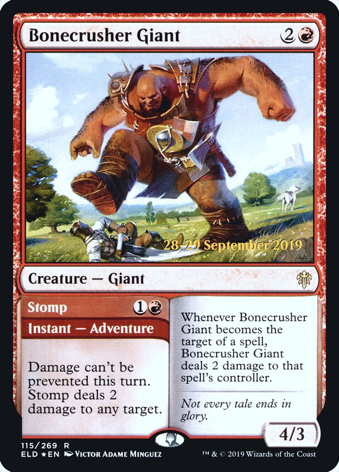 Bonecrusher Giant // Stomp [Throne of Eldraine Prerelease Promos] | Tables and Towers