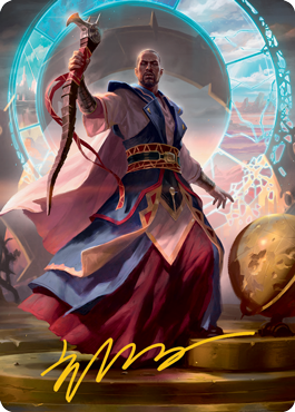 Teferi, Who Slows the Sunset Art Card (Gold-Stamped Signature) [Innistrad: Midnight Hunt Art Series] | Tables and Towers