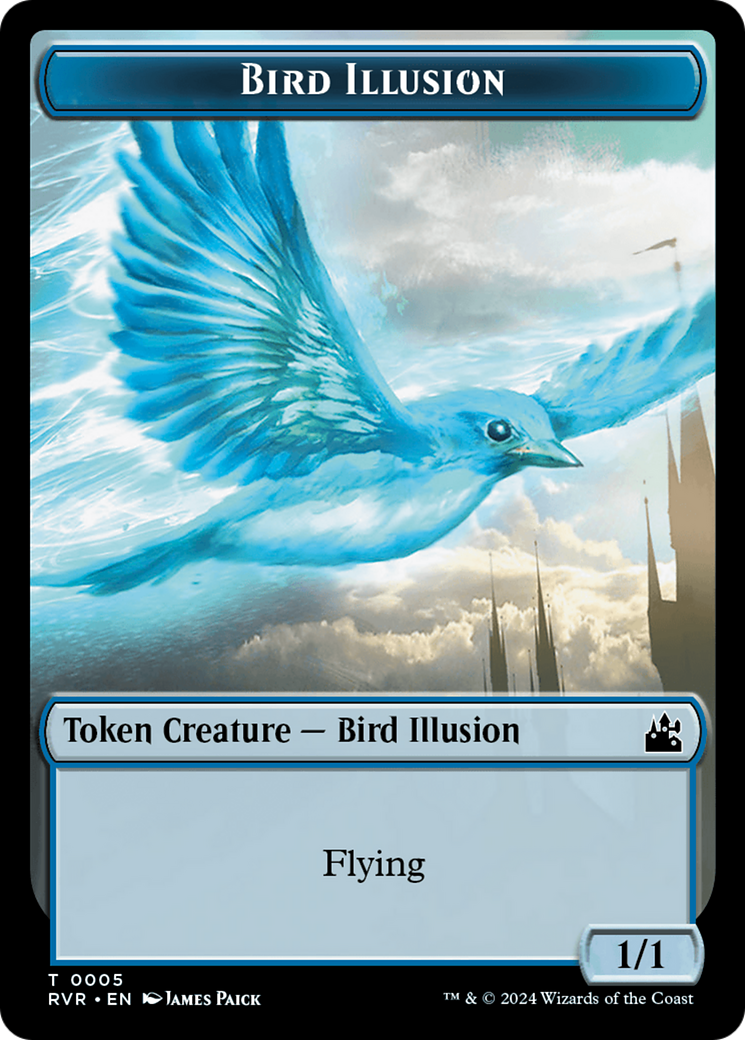 Elf Knight // Bird Illusion Double-Sided Token [Ravnica Remastered Tokens] | Tables and Towers