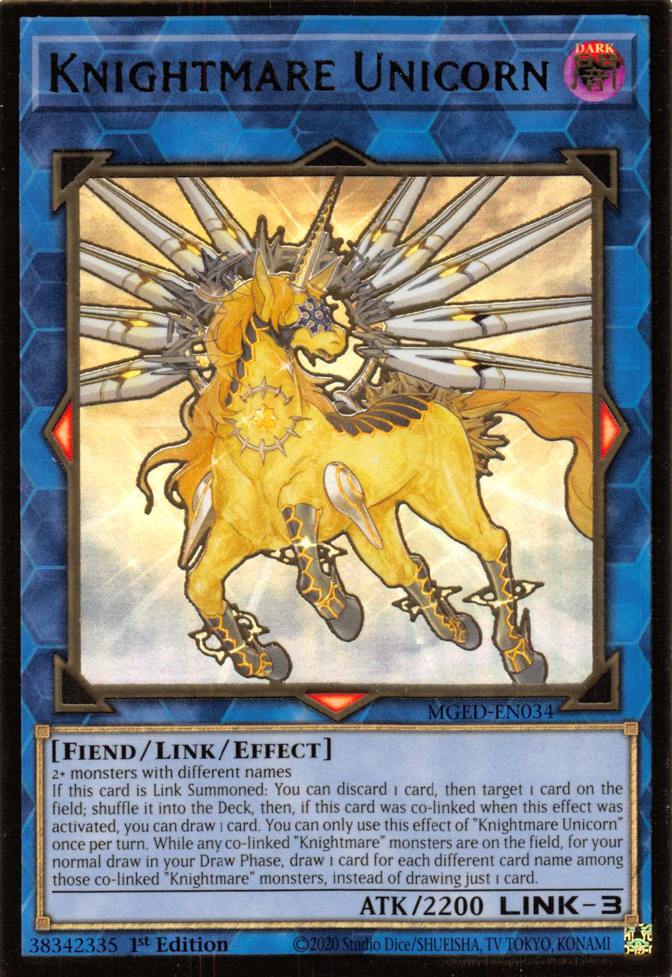 Knightmare Unicorn [MGED-EN034] Gold Rare | Tables and Towers