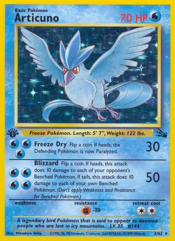 Articuno (2/62) [Fossil 1st Edition] | Tables and Towers