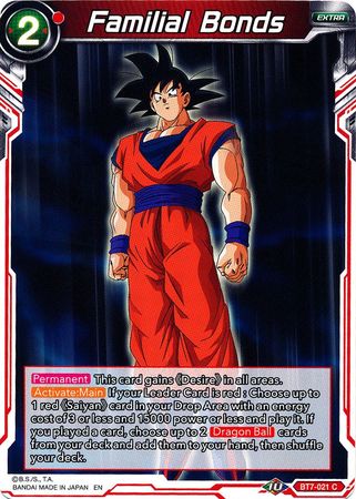 Familial Bonds (BT7-021) [Assault of the Saiyans] | Tables and Towers