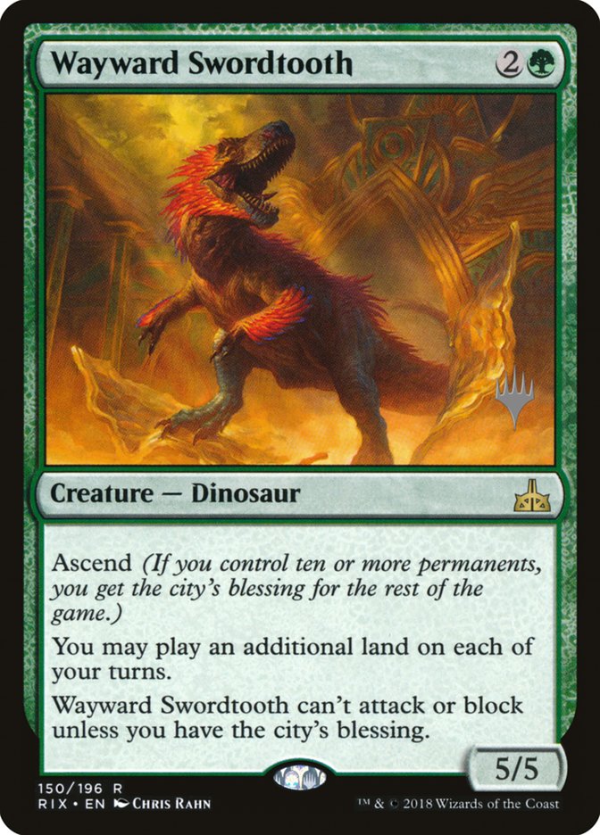 Wayward Swordtooth (Promo Pack) [Rivals of Ixalan Promos] | Tables and Towers