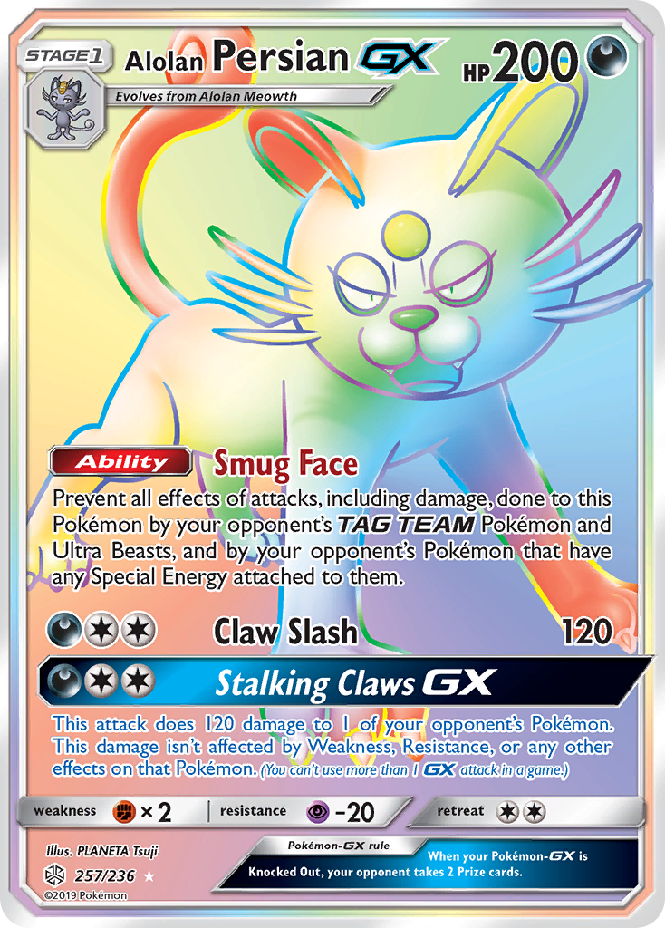 Alolan Persian GX (257/236) [Sun & Moon: Cosmic Eclipse] | Tables and Towers