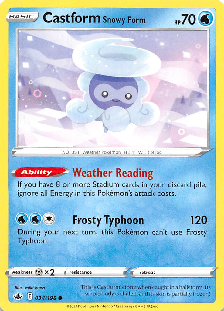 Castform Snowy Form (034/198) [Sword & Shield: Chilling Reign] | Tables and Towers