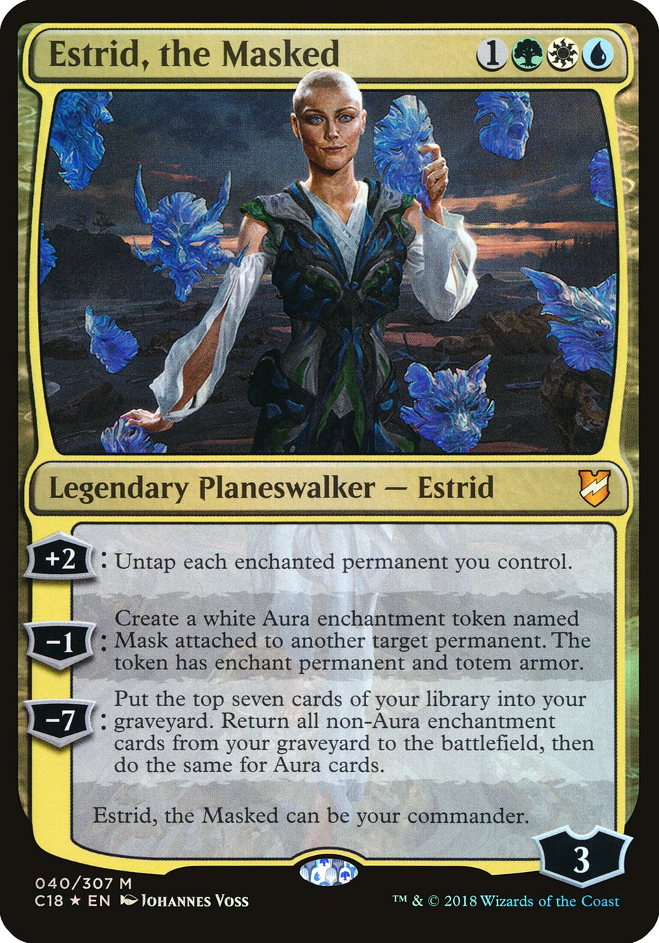 Estrid, the Masked (Oversized) [Commander 2018 Oversized] | Tables and Towers