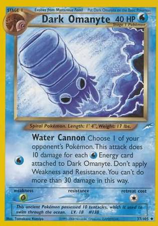 Dark Omanyte (37/105) [Neo Destiny Unlimited] | Tables and Towers